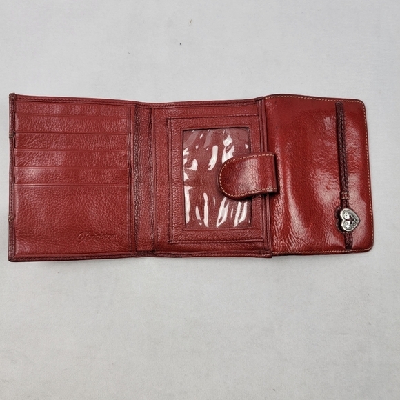 Brighton red braided handle leather shoulder bag w/ matching wallet - Picture 10 of 11